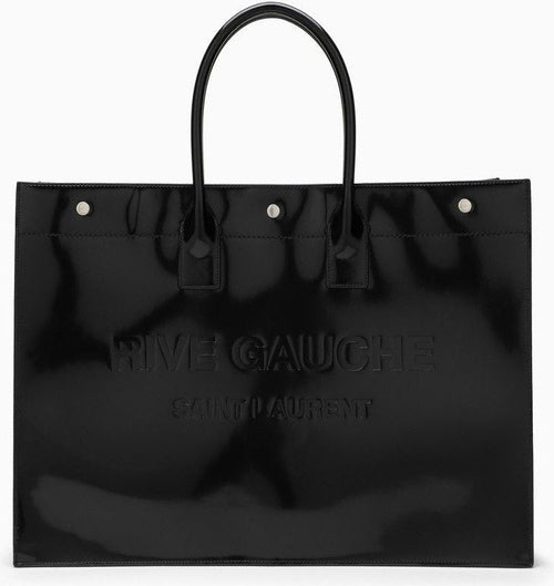 Men's Large Rive Gauche Patent Leather Bag in Black | 587273AACP2