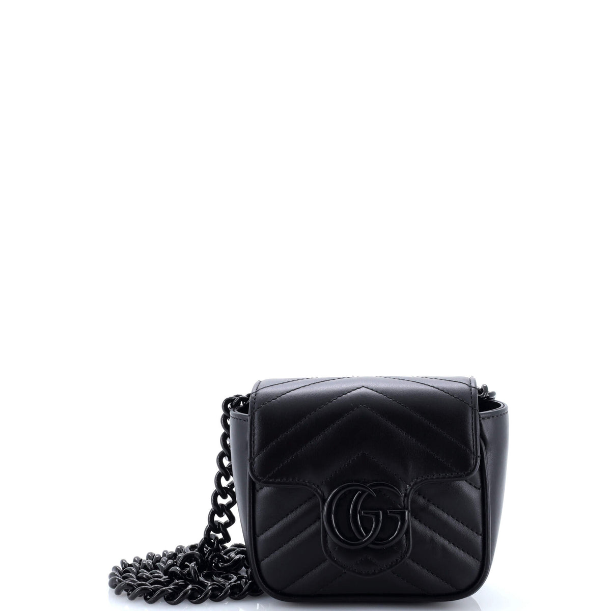 Gucci GUCCI GG Marmont Flap Belt Bag Matelasse Leather Mini