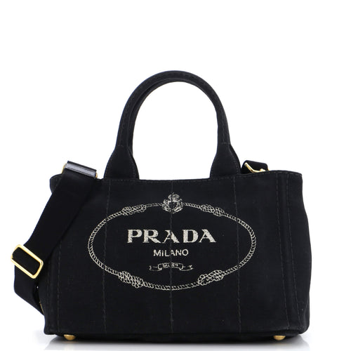 PRADA Canapa Convertible Tote Canvas Mini