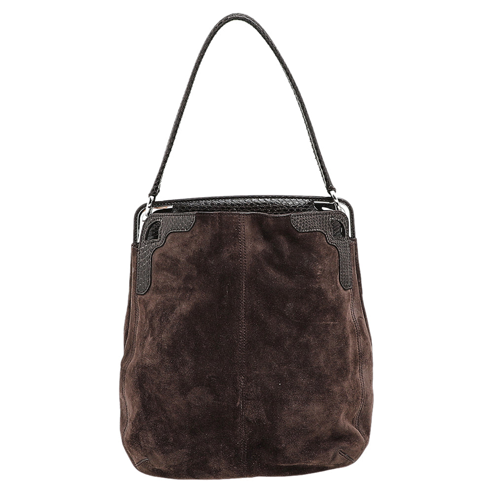 Cartier Brown Suede and Python Marcello de Hobo