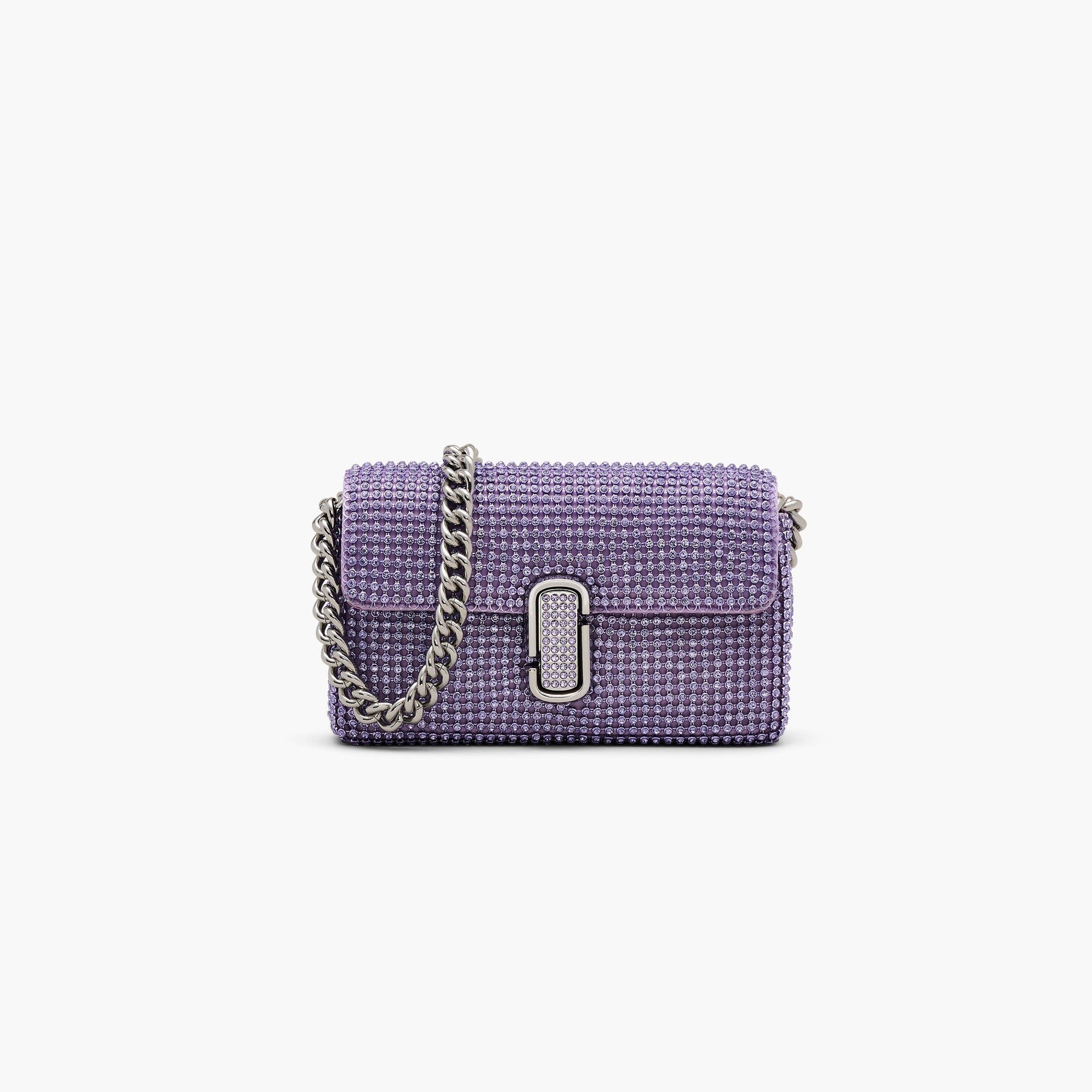 Marc Jacobs Le mini sac bandoulière J Marc en strass en glycine