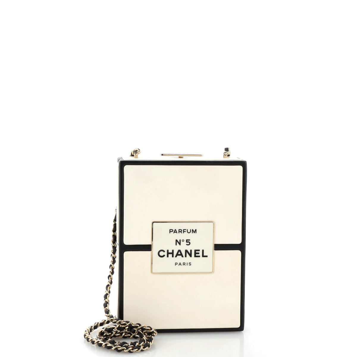 Chanel CHANEL No.5 Perfume Box Evening Clutch Leather