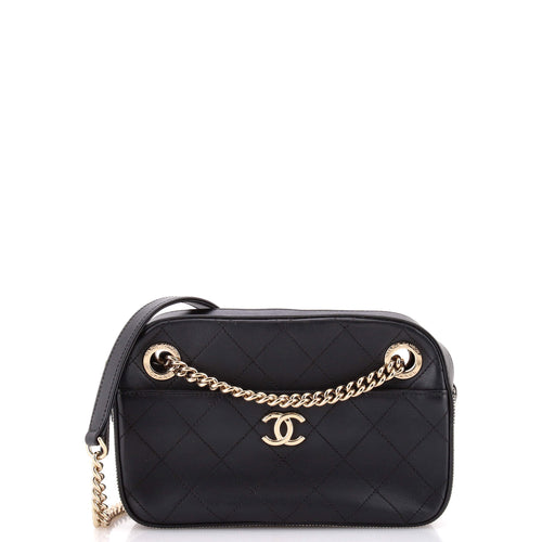 CHANEL Camera Case Bag Quilted Calfskin with Striped Grosgrain Small