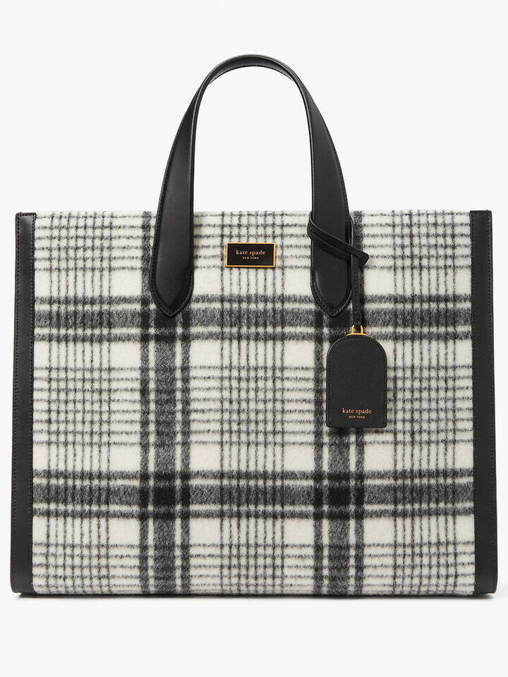 Kate Spade Au Manhattan Studio Plaid Large Tote