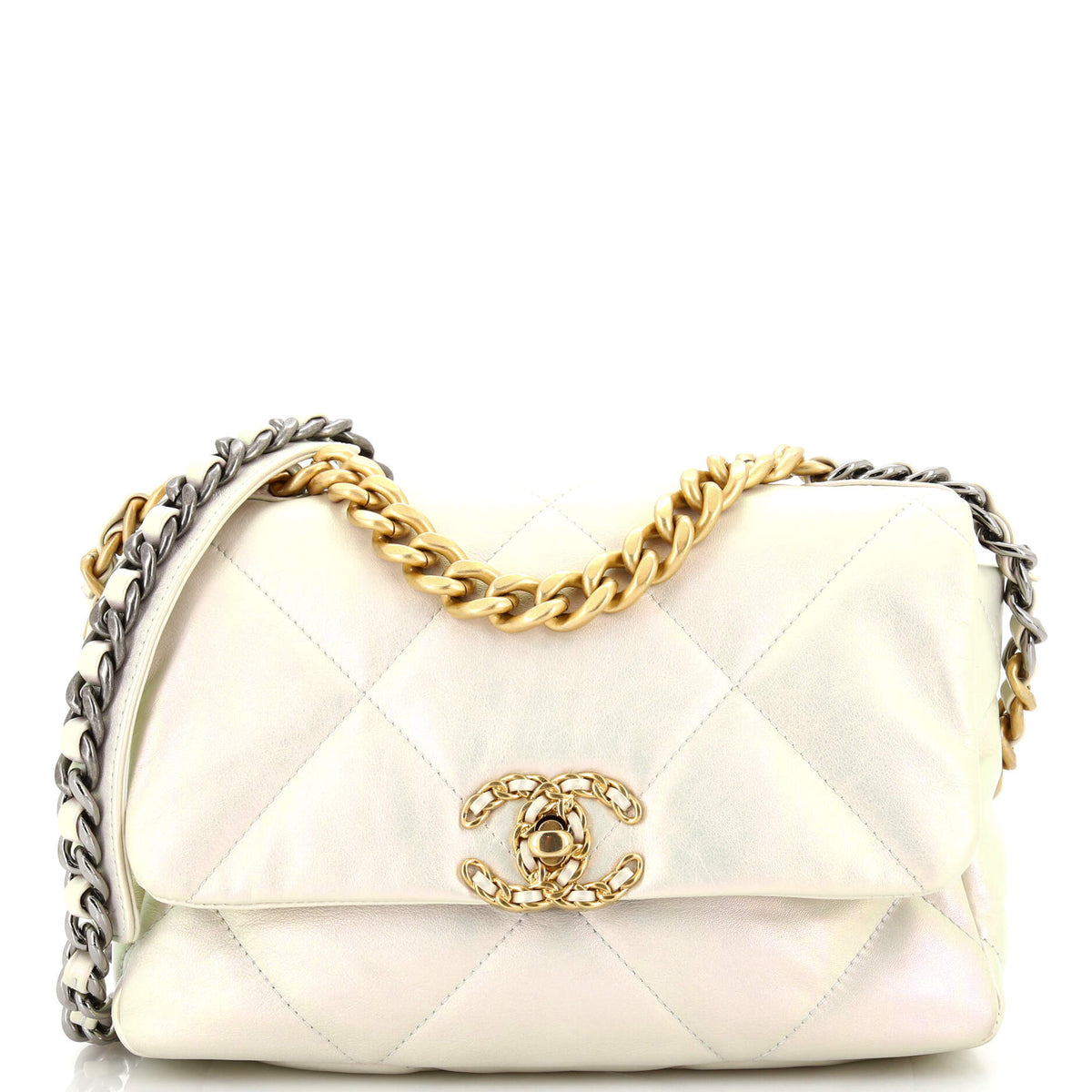 Chanel CHANEL 19 Flap Bag Quilted Iridescent Calfskin Medium