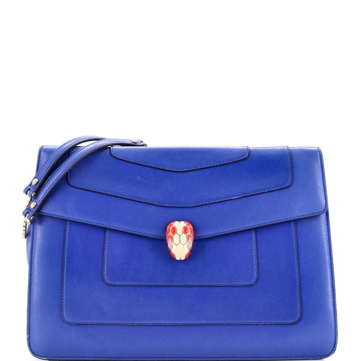 Bvlgari BVLGARI Serpenti Forever Double Flap Shoulder Bag Leather Large