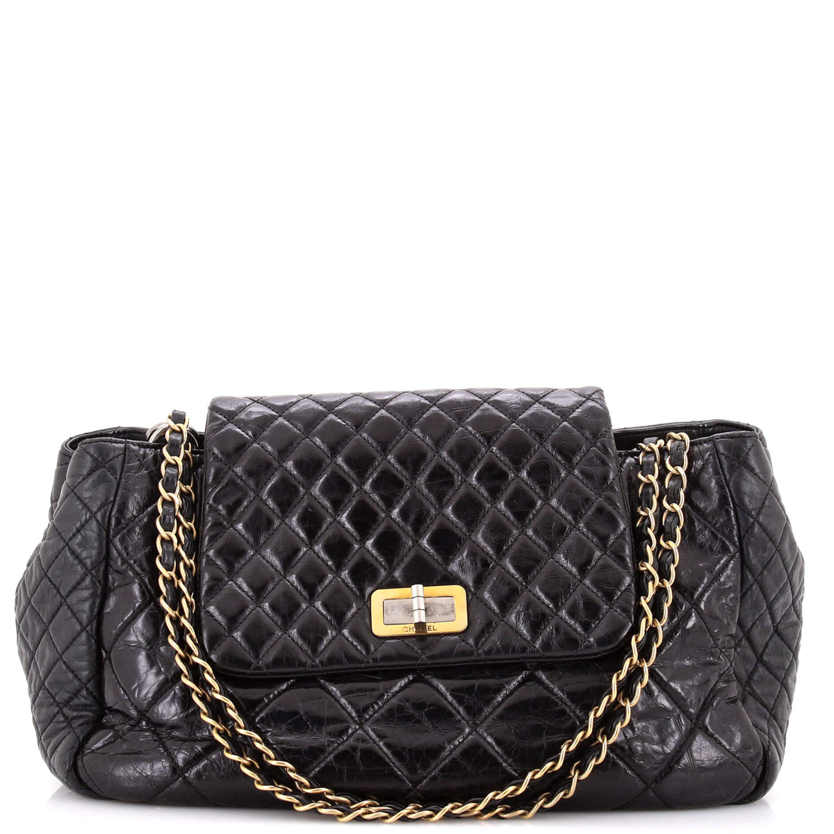 Chanel CHANEL Accordion Reissue Flap Bag Quilted Glazed Calfskin Maxi