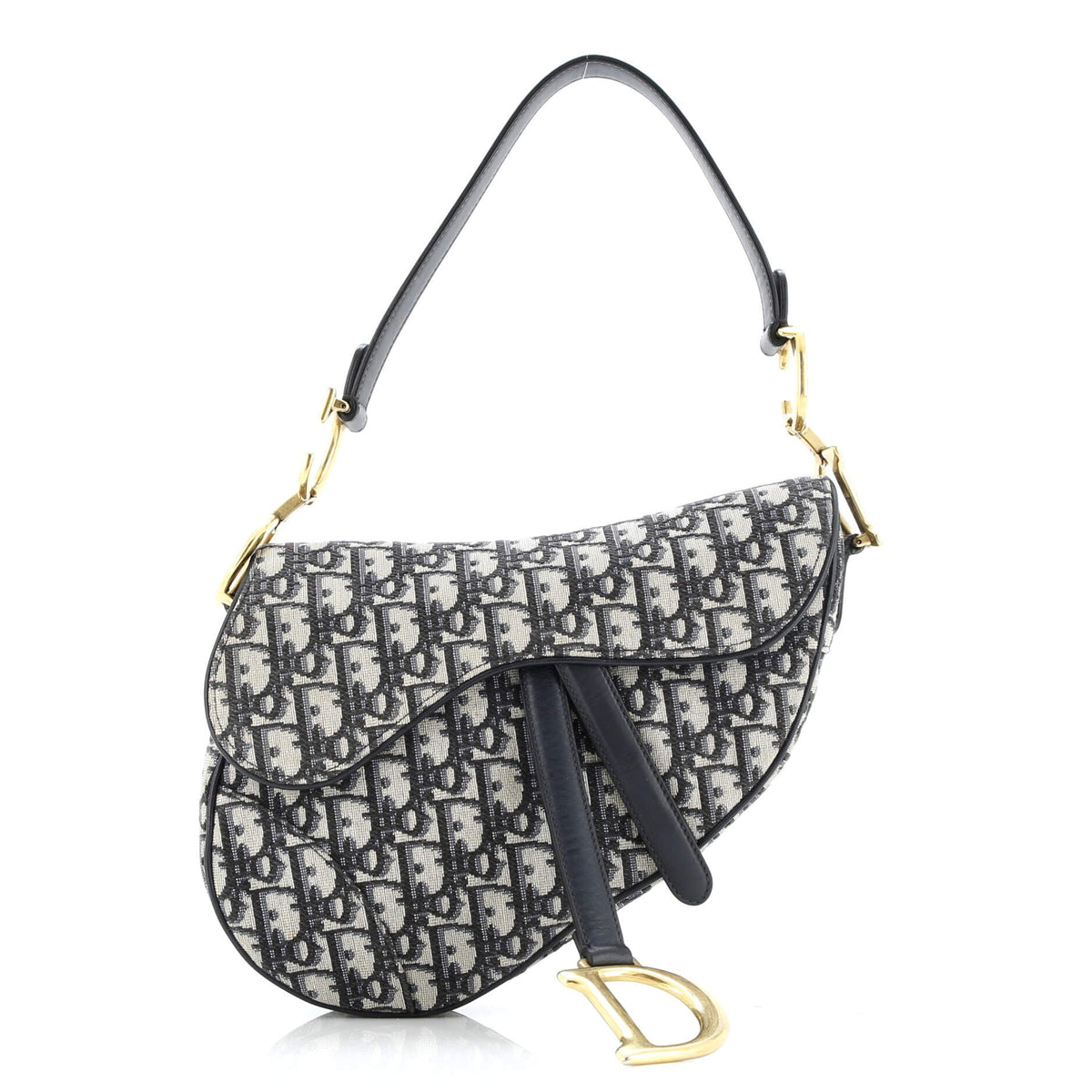 Christian Dior Saddle Handbag Oblique Canvas Medium