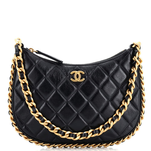 CHANEL CC Chain Around Hobo Quilted Lambskin