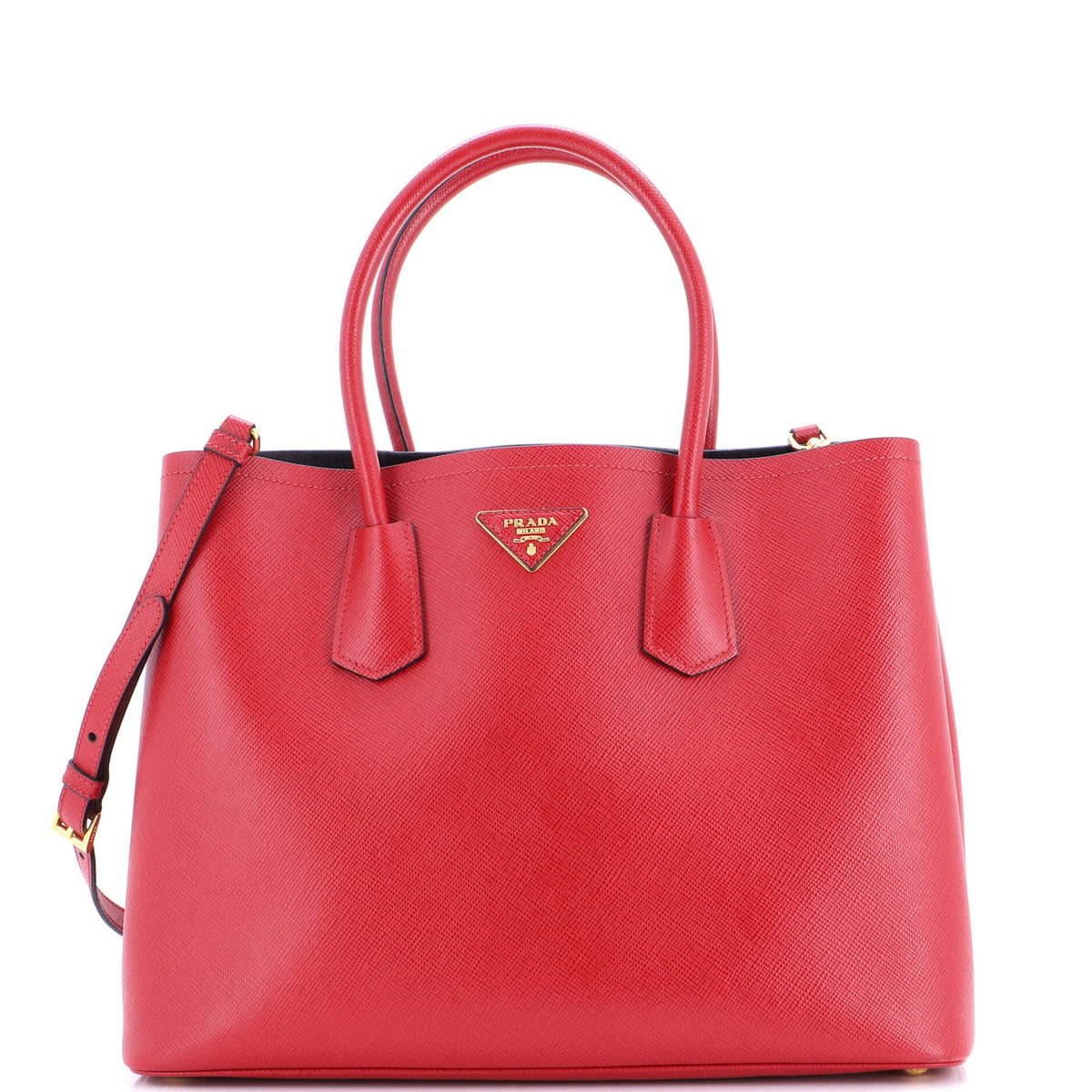 Prada PRADA Cuir Double Tote Saffiano Leather Medium