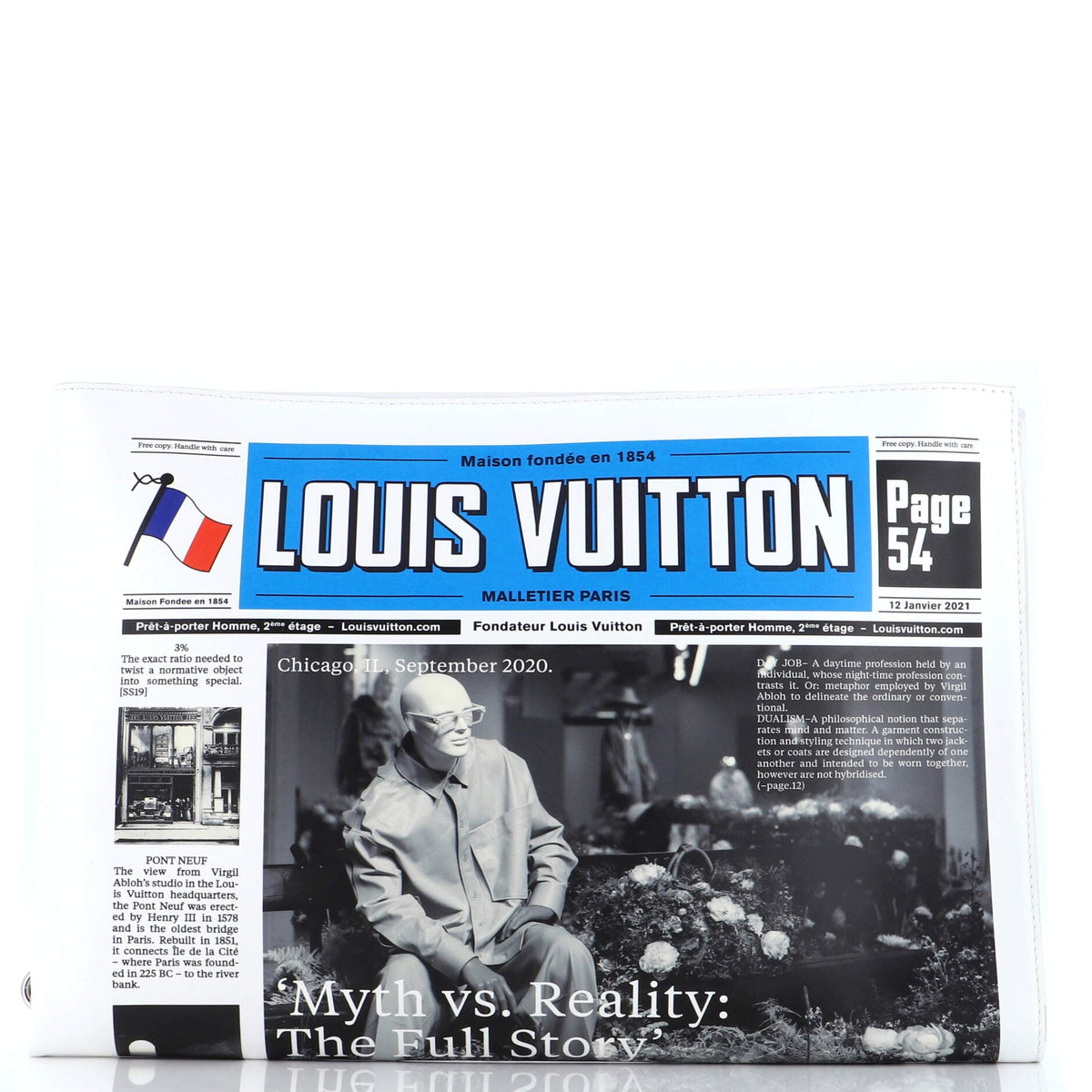 Louis Vuitton Newspaper Pouch Printed Leather