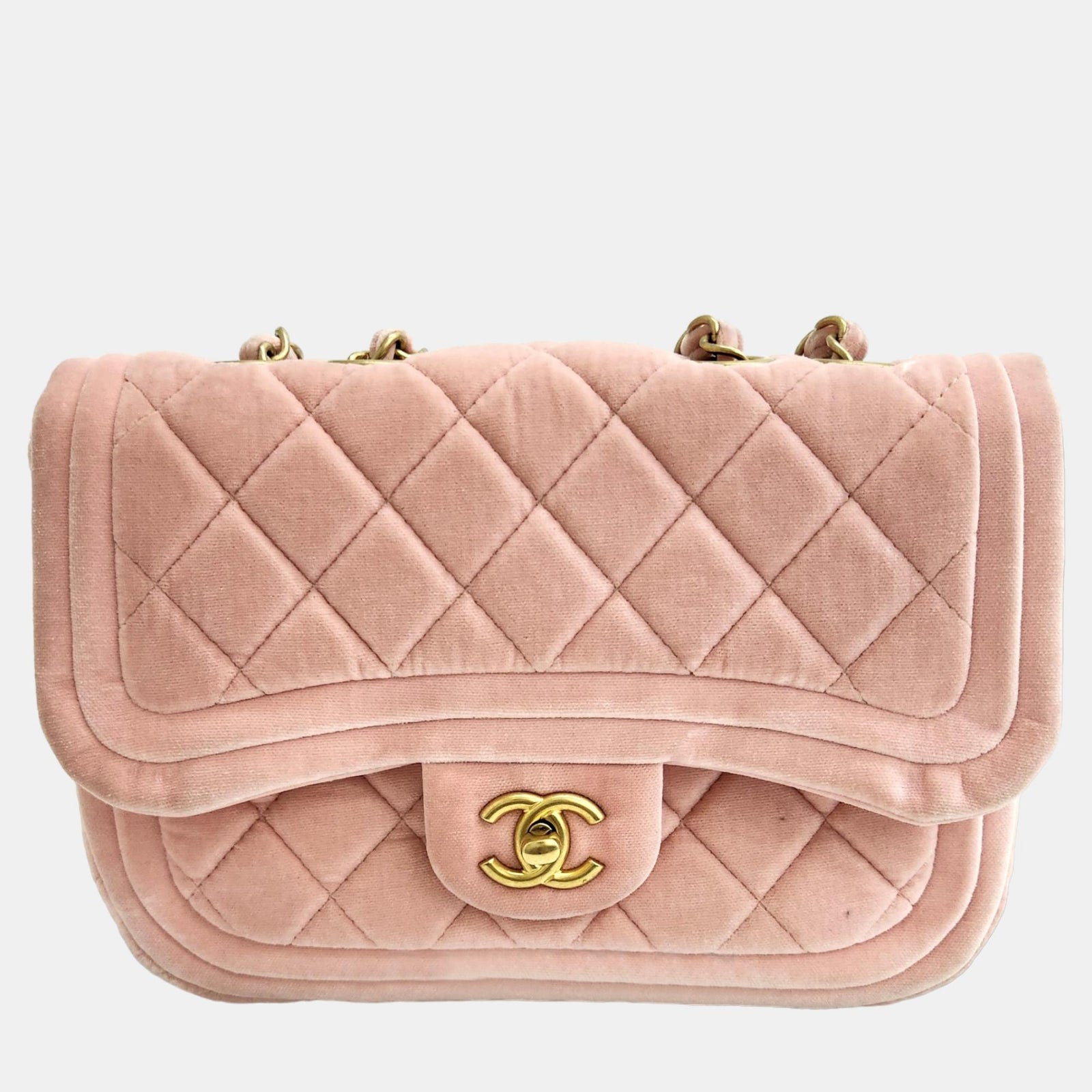 Chanel Pink Velvet Mini Flap Bag