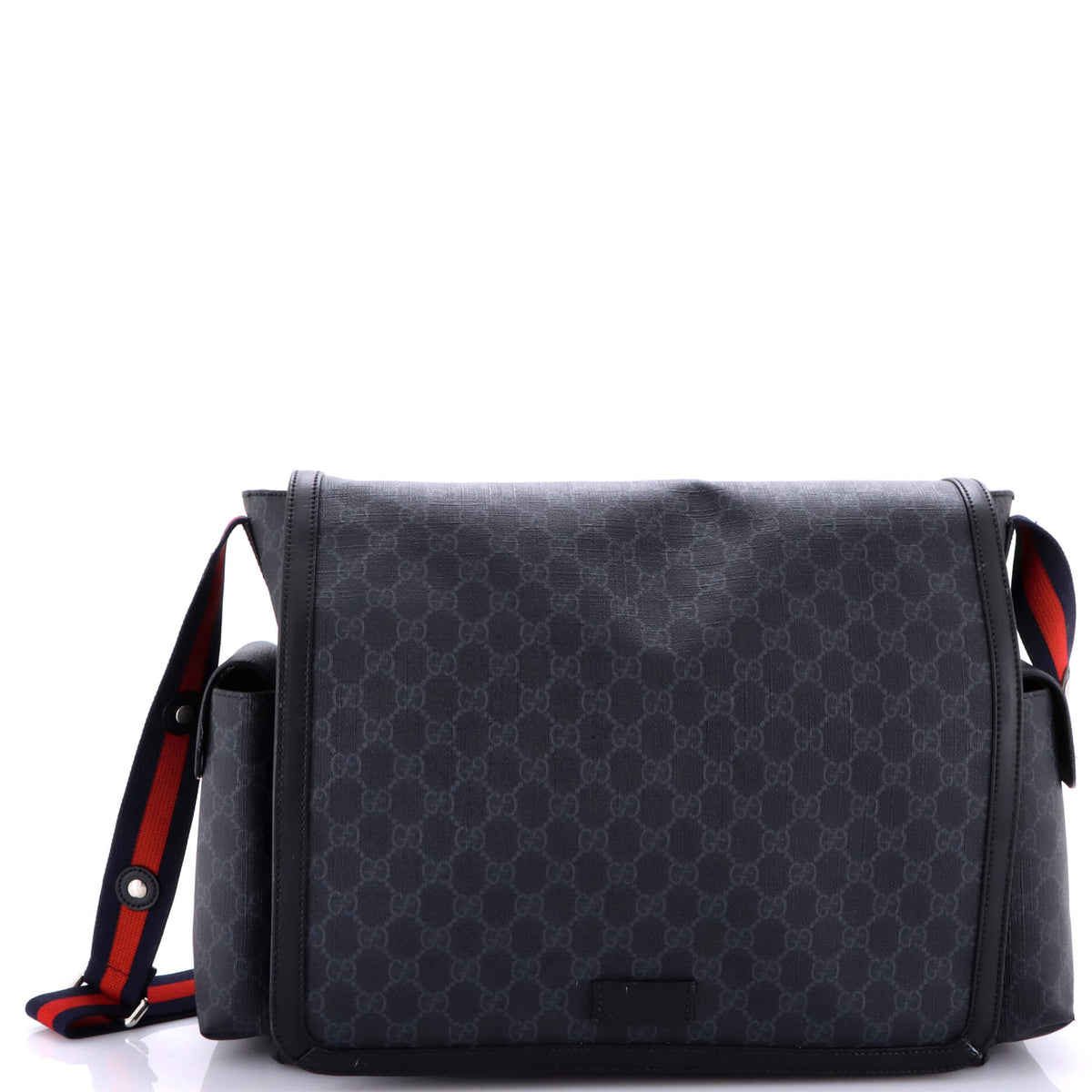 Gucci GUCCI Web Strap Diaper Bag GG Coated Canvas Small