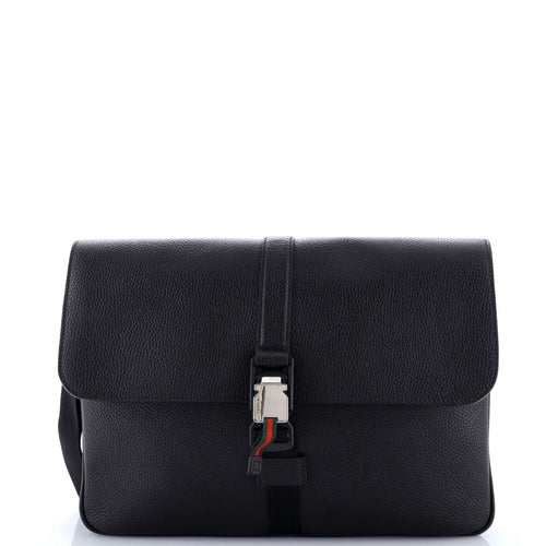 GUCCI Web Buckle Wristlet Briefcase Leather