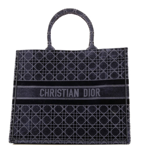 Book Tote Cannage Embroidered Velvet Large