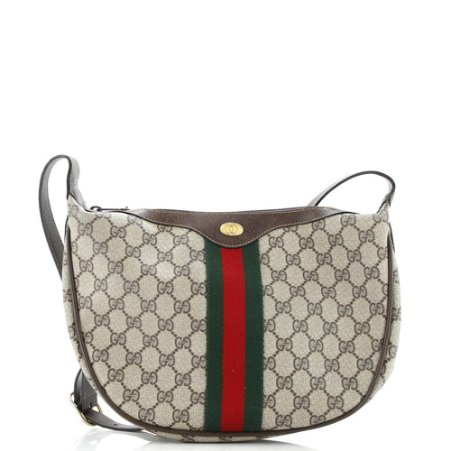 GUCCI Ophidia Half Moon Hobo GG Coated Canvas Small