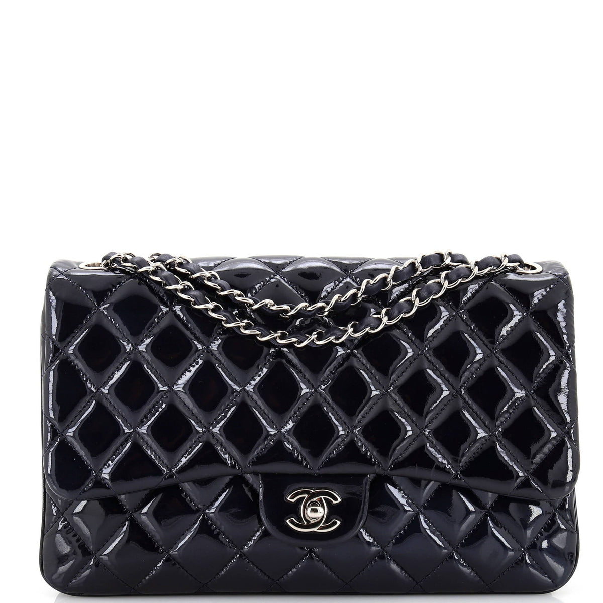 Chanel CHANEL 3 Flap Bag Quilted Patent Jumbo