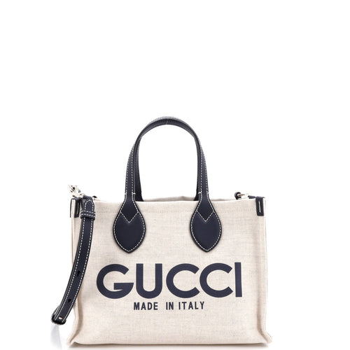 GUCCI Logo Shopper Tote Printed Canvas Small