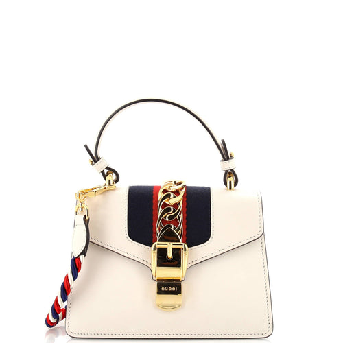 GUCCI Sylvie Top Handle Bag Leather Mini