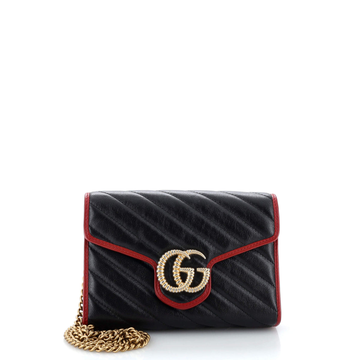 Gucci GUCCI GG Marmont Chain Wallet Diagonal Quilted Leather Mini