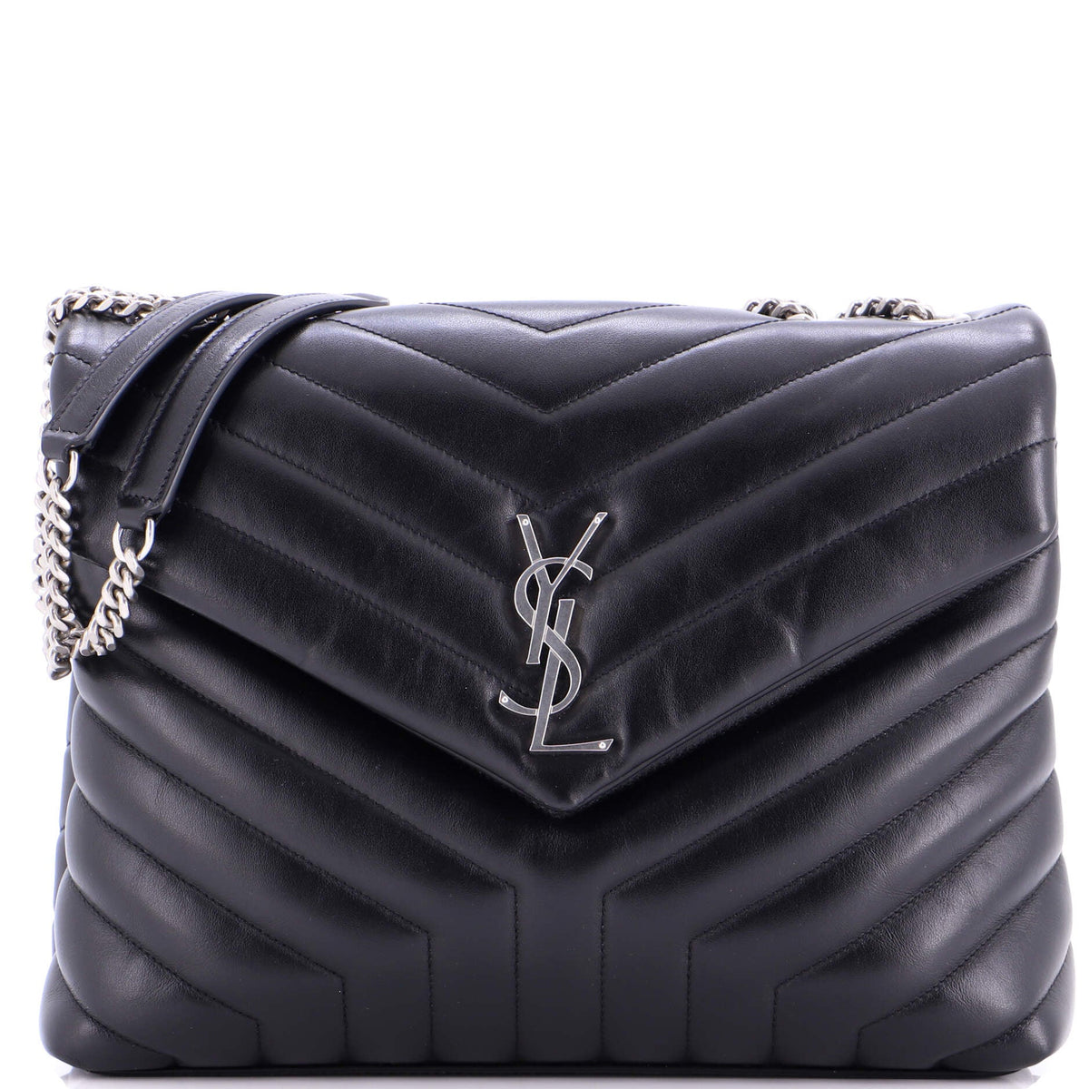 Saint Laurent Loulou Shoulder Bag Matelasse Chevron Leather Medium
