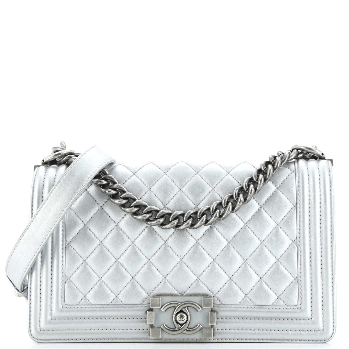 Chanel CHANEL Boy Flap Bag Quilted Lambskin Old Medium