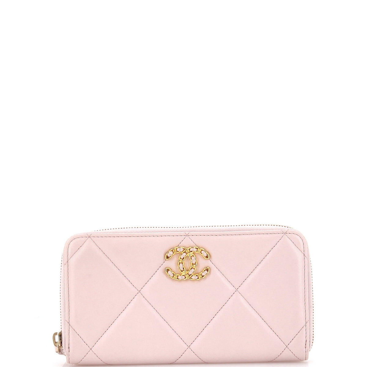 Chanel CHANEL 19 Zip Around Wallet Quilted Lambskin Long