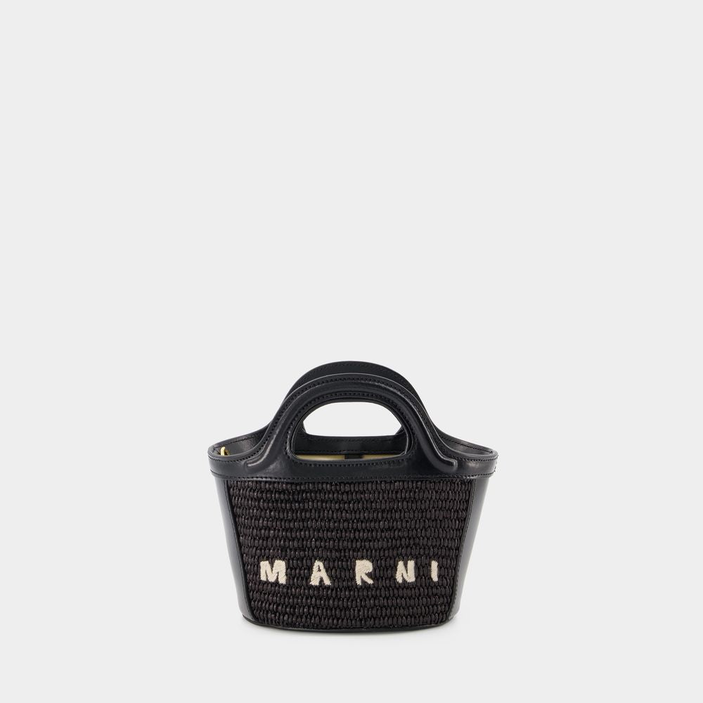 Marni Women's Micro Tropicalia Bucket Bag in Nero | BMMP0067Q0P3860