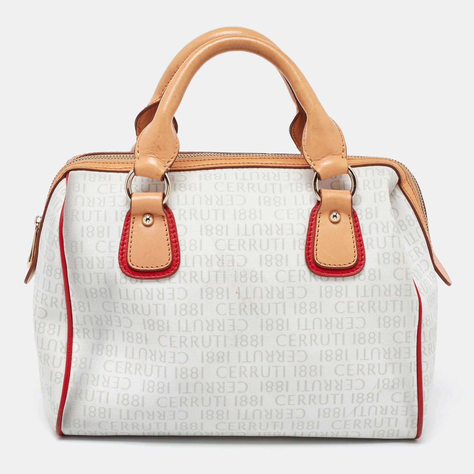 Cerruti Multicolor Signature Coated Canvas and Leather Bag