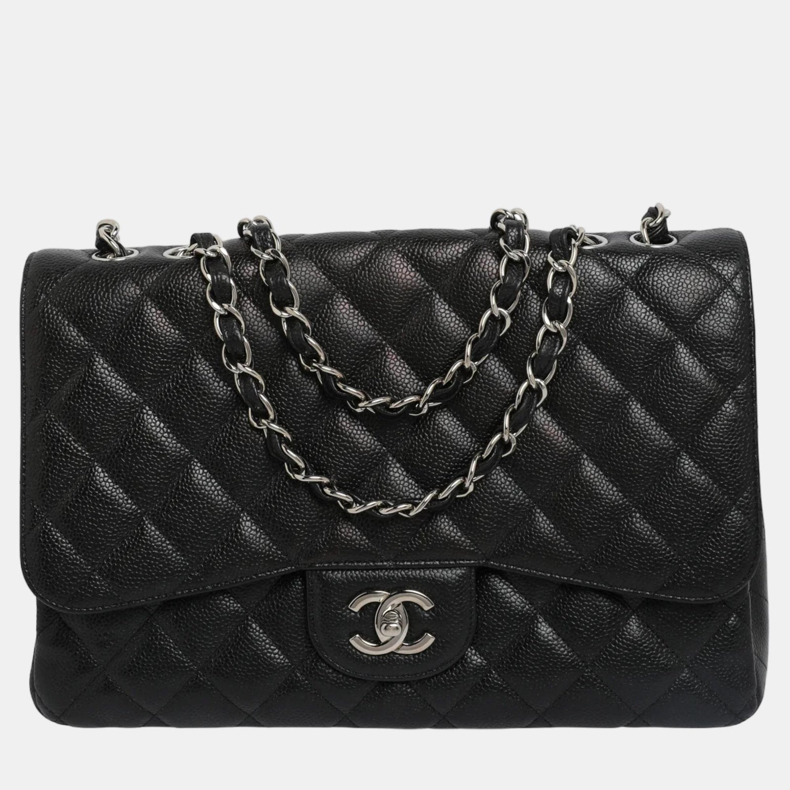 Chanel Black Caviar Quilted Maxi Single Flap Bag