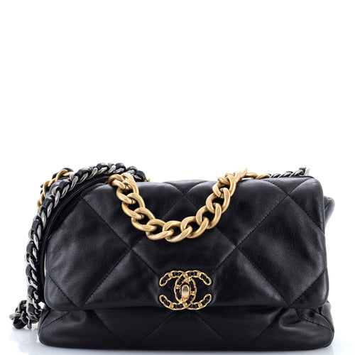 CHANEL 19 Flap Bag Quilted Leather Large