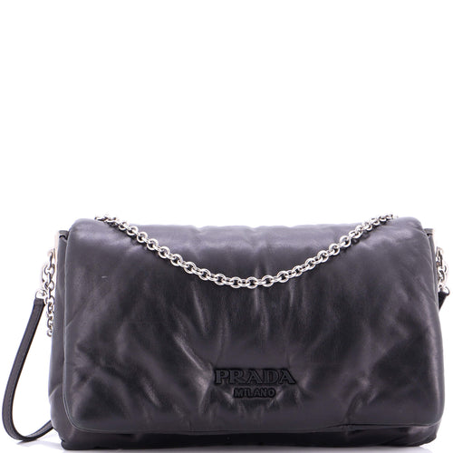 PRADA Padded Shoulder Bag Leather