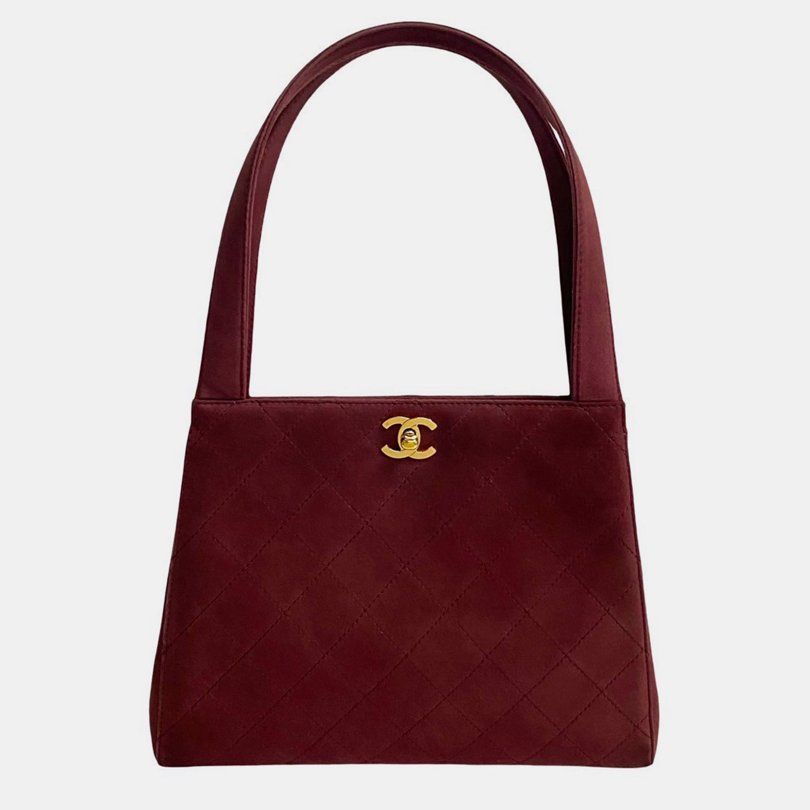 Chanel Sac à bandoulière en daim matelassé rouge