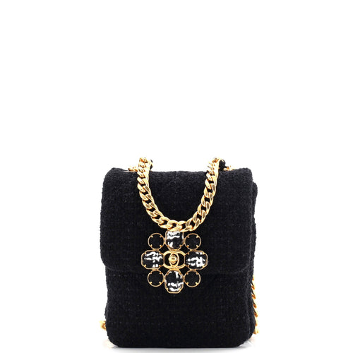 CHANEL North South CC Bijoux Chain Flap Quilted Tweed Mini