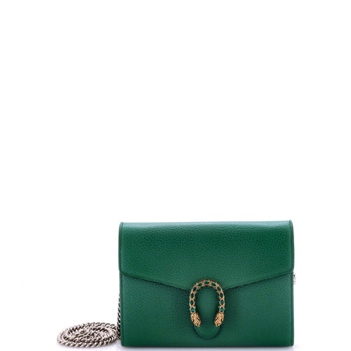 GUCCI Dionysus Chain Wallet Leather with Embellished Detail Small