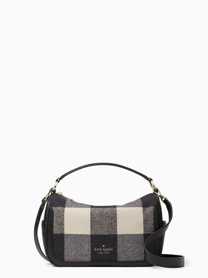 Kate Spade Au smoosh festive check fabric crossbody