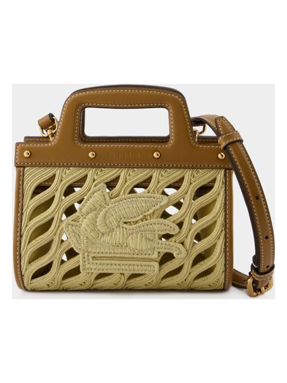 Etro Women's Raffia Pegaso Handbag in Brown | WP1A0002AU025Y0412
