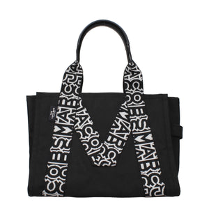Marc Jacobs Crossbody Logo - Printed Fabric Tote Bag - Black