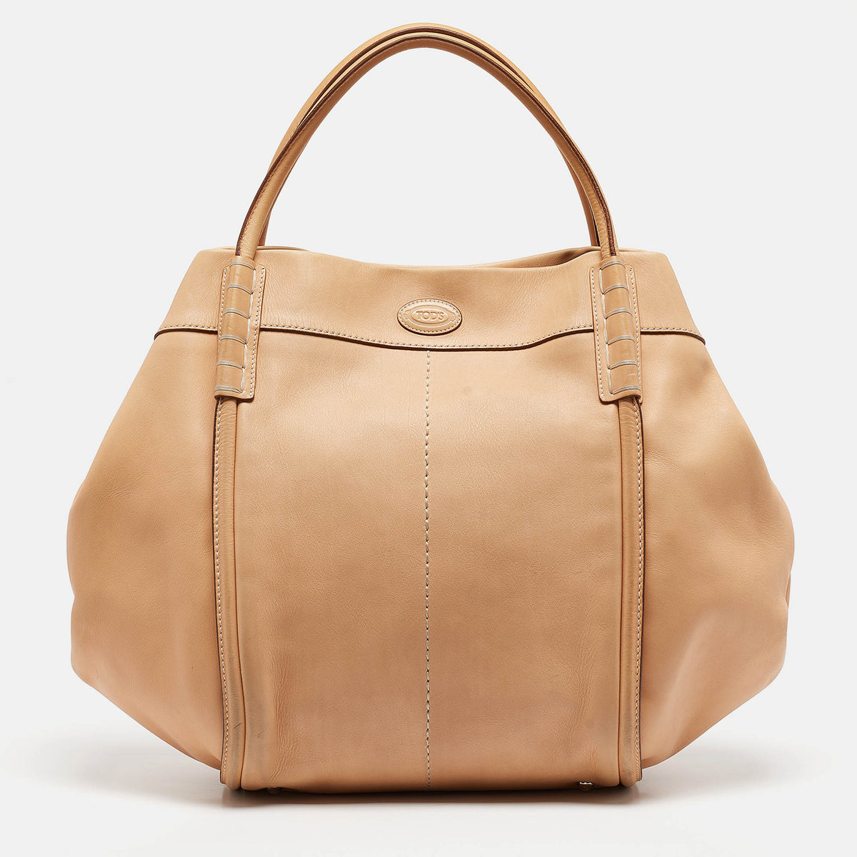 Tod's Tan Leather Large Media Tote