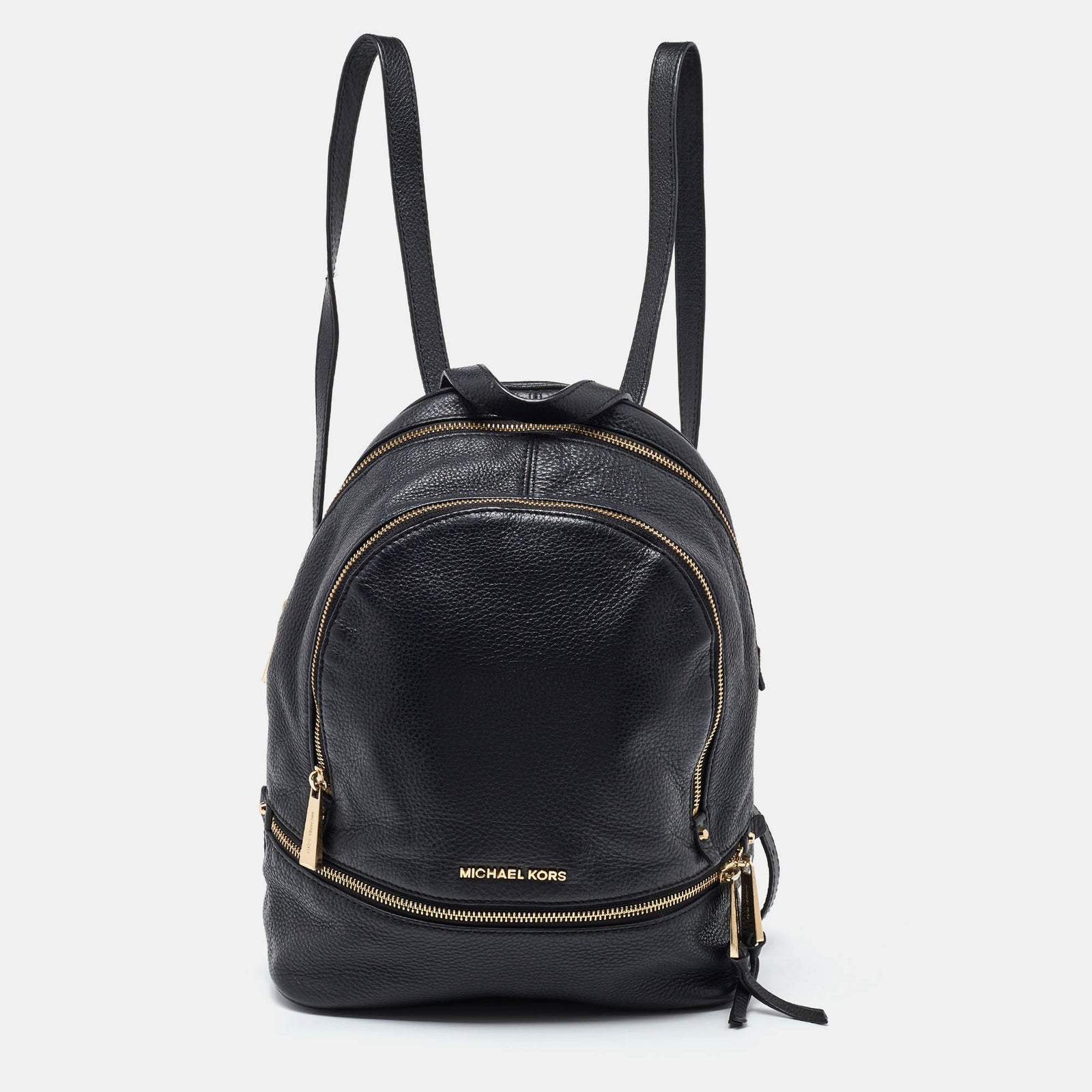 Michael Kors Black Leather Small Rhea Backpack