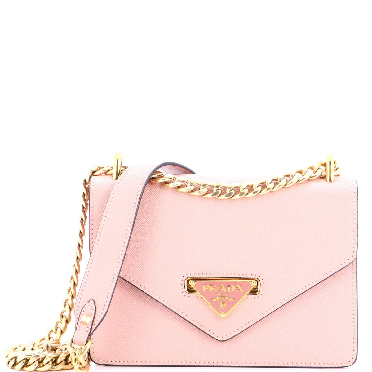 Prada PRADA Envelope Flap Chain Shoulder bag Saffiano Leather Small