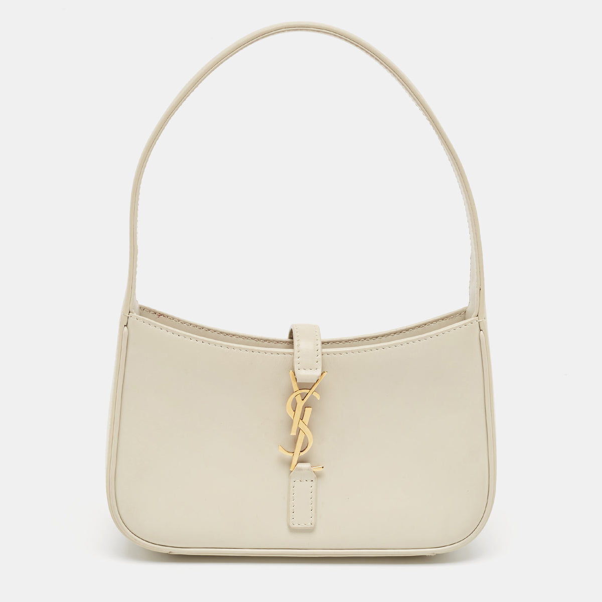 Saint Laurent Paris Saint Laurent Off White Leather Mini LE 5 &Agrave; 7 Pochette Bag