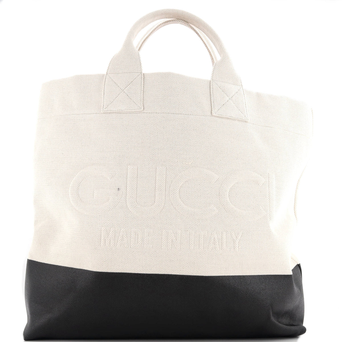 Gucci GUCCI Logo Embossed Open Tote Canvas
