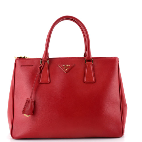 PRADA Double Zip Lux Tote Saffiano Leather Medium