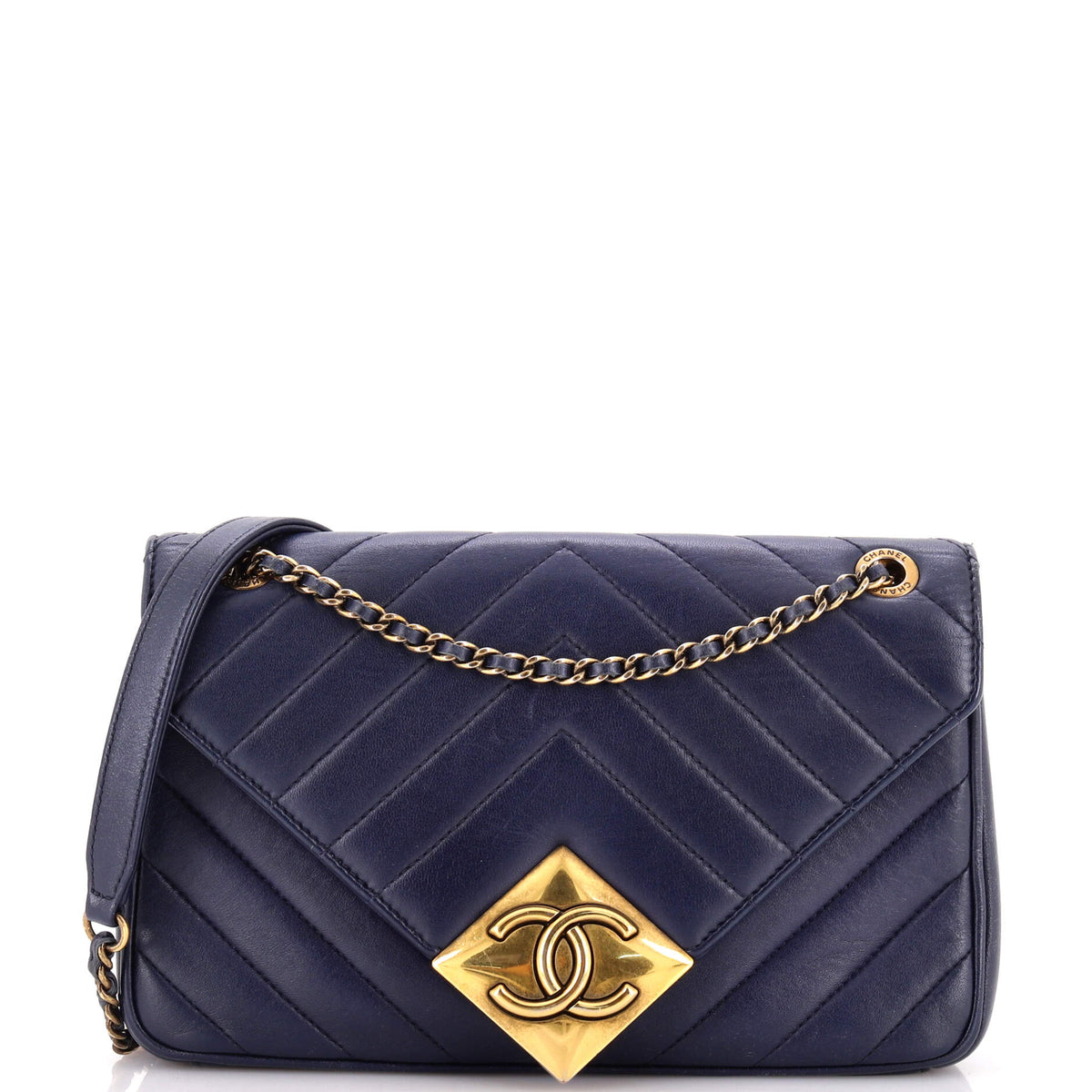 Chanel CHANEL Pyramid CC Flap Bag Chevron Lambskin Small