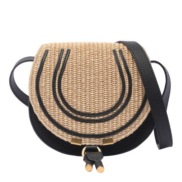 Chloé Women's Marcie Raffia Crossbody Bag in Beige | Size UNI | CHC24US680N1024P
