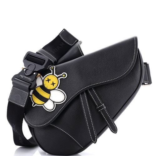 KAWS Saddle Crossbody Bag Leather with Applique