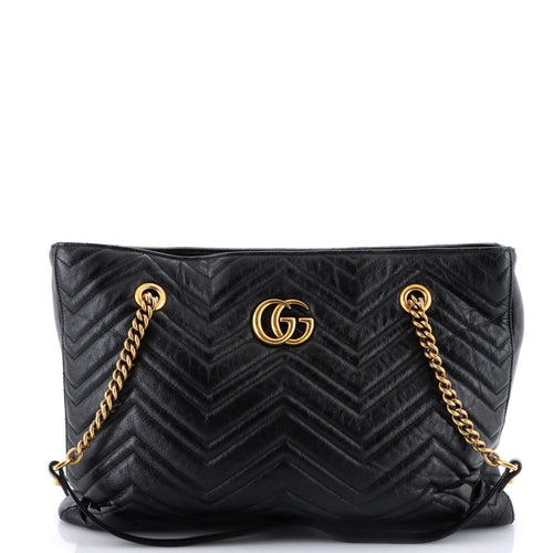GUCCI GG Marmont Zip Tote Matelasse Leather Medium