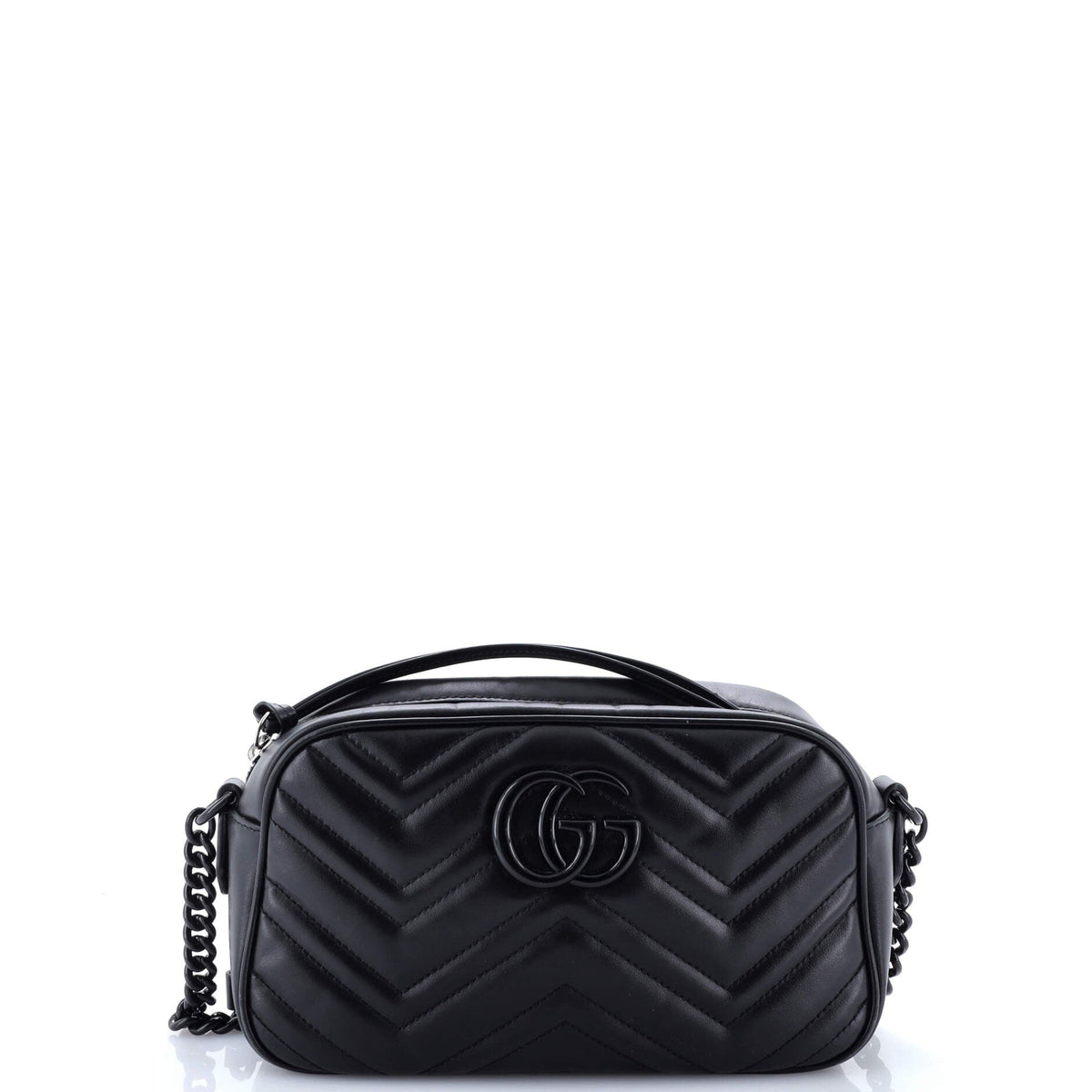 Gucci GUCCI GG Marmont Monochrome Shoulder Bag Matelasse Leather Small
