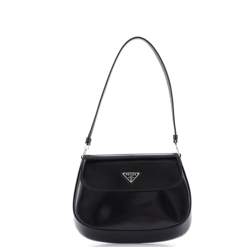 PRADA Cleo Flap Shoulder Bag Spazzolato Leather Small